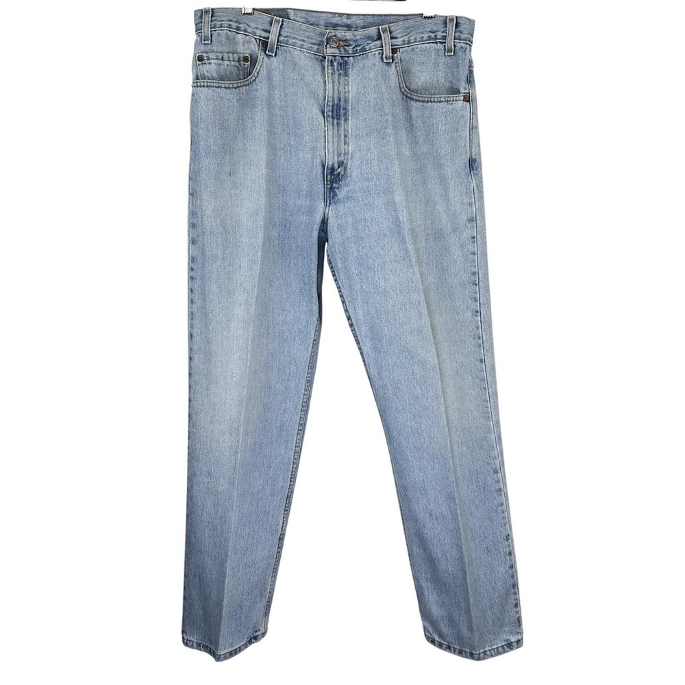 Vintage Levi's 505 Mens 36X29 Blue Regular Fit Straight Leg Zipper Light Wash